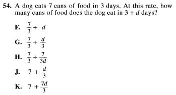 SAT and ACT comparison item 8 - math