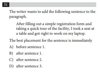 SAT and ACT comparison item 4 - english