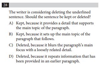 SAT and ACT comparison item 6 - english