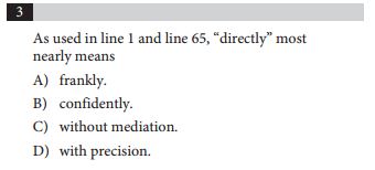 SAT and ACT comparison item 14 - reading